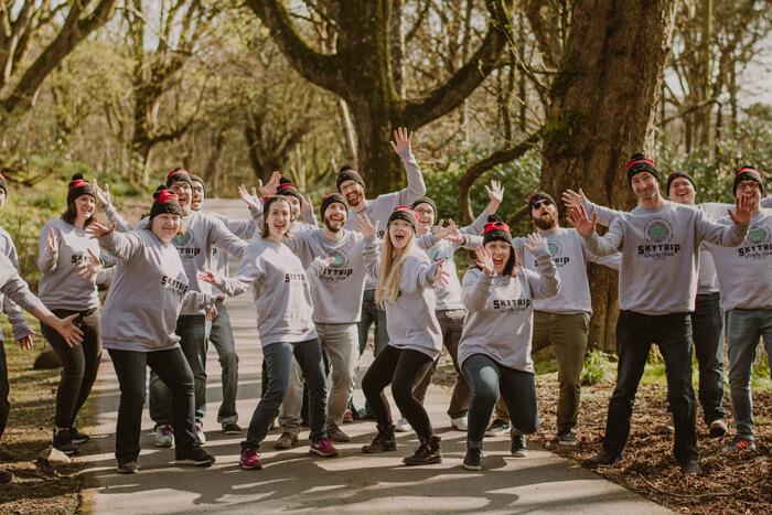 Group enjoying an outdoor team activity at Dunskey Estate