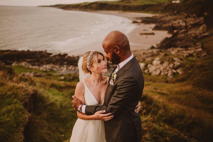 Couple celebrating their wedding at Dunskey Estate